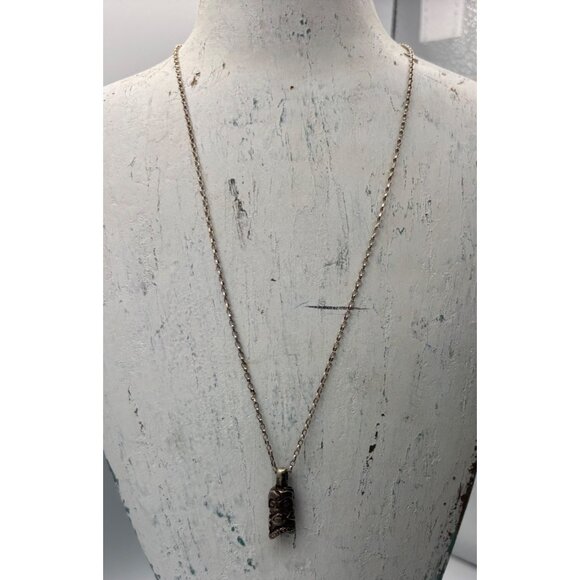 Handcrafted Silver Pendant Tiki Mask Unique Necklace 9" - Picture 2 of 3